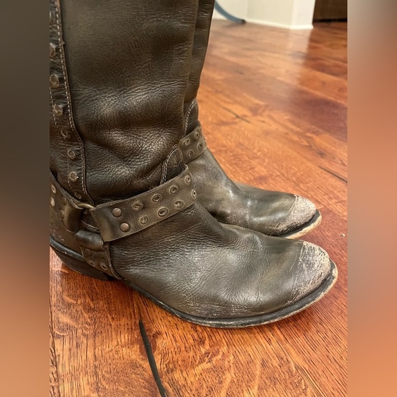 Bronx Linus Studded Tall Harness Leather Riding Boots - Picture 10 of 14